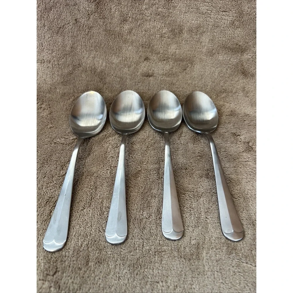 ORLEANS SILVER ORL19 4 Stainless Steel Colonial Classic Oval Soup Spoons‎